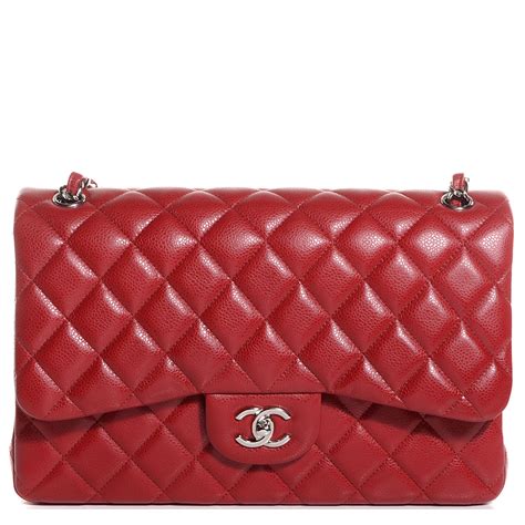 chanel 2012 red caviar bag fashionphile|CHANEL Caviar Quilted Jumbo Double Flap Red .